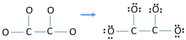 mark lone pairs on C2O42- lewis structure sketch